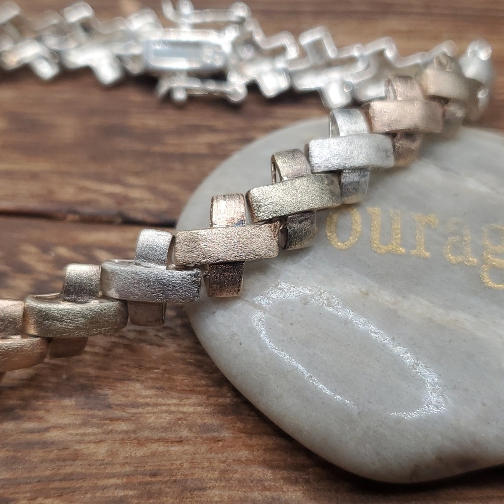 RJ GRAZIANO sterling cross tracks tennis bracelet B2504 estate vintage - Picture 2 of 4